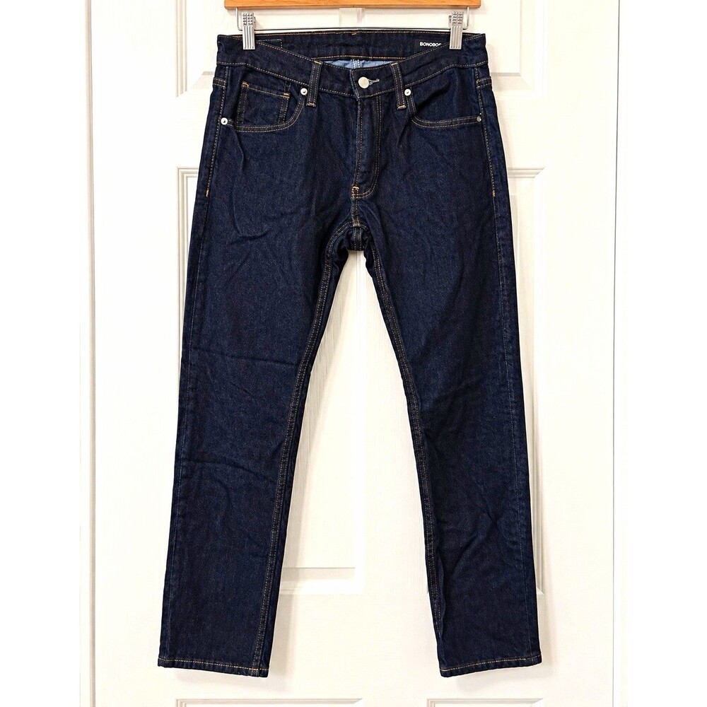 Bonobos Men’s Dark Wash Blue Denim Jeans Slim Straight Fit Stretch 5-Pocket